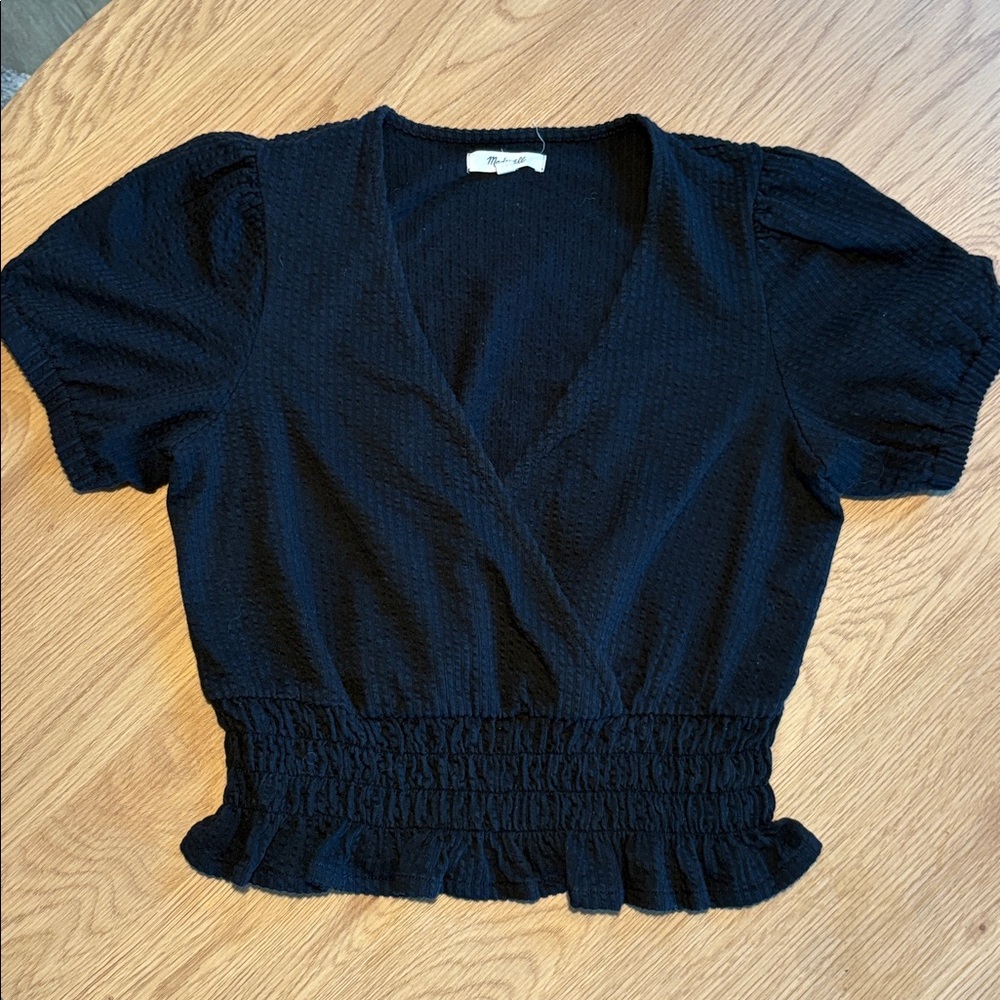 Madewell ribbed v neck top